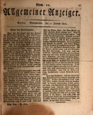 Allgemeiner Anzeiger der Deutschen Samstag 11. Januar 1812