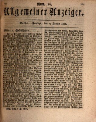 Allgemeiner Anzeiger der Deutschen Freitag 17. Januar 1812