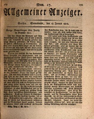 Allgemeiner Anzeiger der Deutschen Samstag 18. Januar 1812