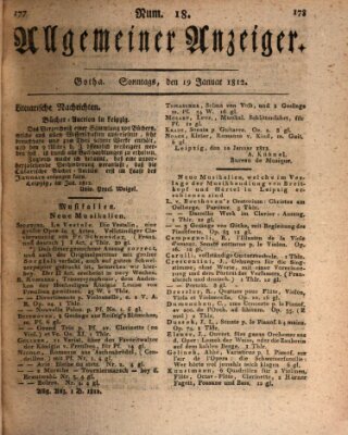 Allgemeiner Anzeiger der Deutschen Sonntag 19. Januar 1812