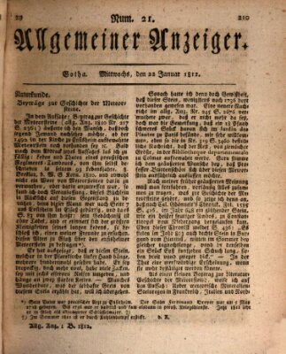 Allgemeiner Anzeiger der Deutschen Mittwoch 22. Januar 1812