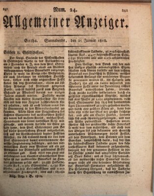 Allgemeiner Anzeiger der Deutschen Samstag 25. Januar 1812