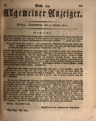 Allgemeiner Anzeiger der Deutschen Donnerstag 30. Januar 1812