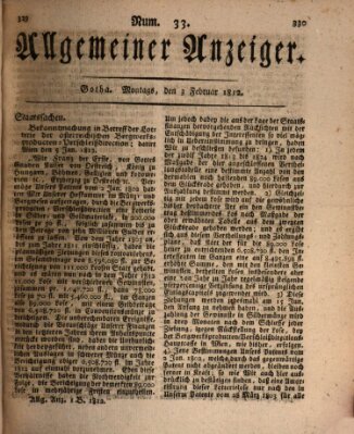 Allgemeiner Anzeiger der Deutschen Montag 3. Februar 1812