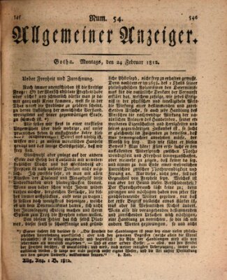 Allgemeiner Anzeiger der Deutschen Montag 24. Februar 1812