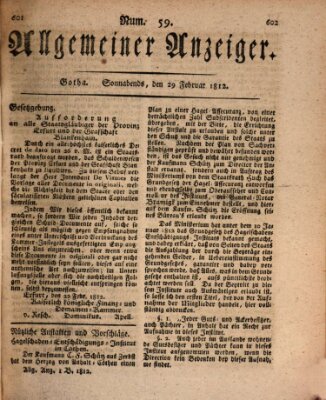 Allgemeiner Anzeiger der Deutschen Samstag 29. Februar 1812