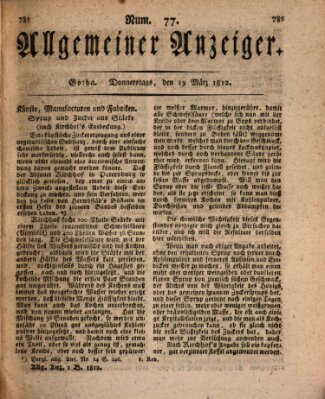 Allgemeiner Anzeiger der Deutschen Donnerstag 19. März 1812