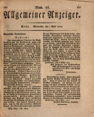 Allgemeiner Anzeiger der Deutschen Mittwoch 1. April 1812