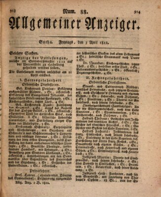 Allgemeiner Anzeiger der Deutschen Freitag 3. April 1812