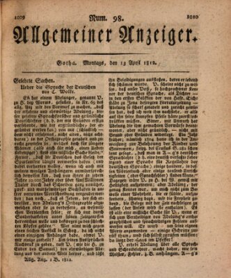 Allgemeiner Anzeiger der Deutschen Montag 13. April 1812