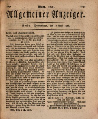 Allgemeiner Anzeiger der Deutschen Donnerstag 16. April 1812