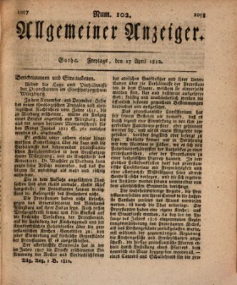 Allgemeiner Anzeiger der Deutschen Freitag 17. April 1812