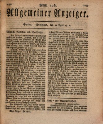 Allgemeiner Anzeiger der Deutschen Dienstag 21. April 1812