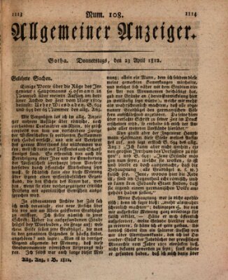 Allgemeiner Anzeiger der Deutschen Donnerstag 23. April 1812