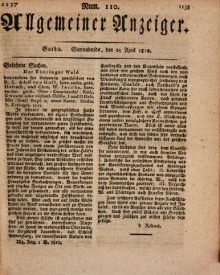 Allgemeiner Anzeiger der Deutschen Samstag 25. April 1812