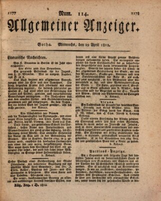 Allgemeiner Anzeiger der Deutschen Mittwoch 29. April 1812