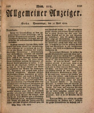 Allgemeiner Anzeiger der Deutschen Donnerstag 30. April 1812