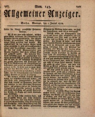 Allgemeiner Anzeiger der Deutschen Montag 1. Juni 1812