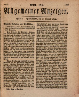 Allgemeiner Anzeiger der Deutschen Samstag 20. Juni 1812