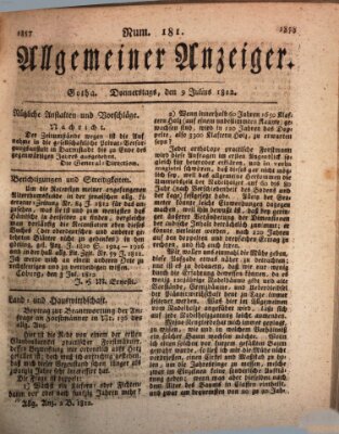 Allgemeiner Anzeiger der Deutschen Donnerstag 9. Juli 1812