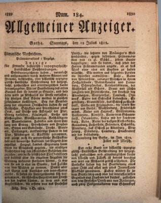 Allgemeiner Anzeiger der Deutschen Sonntag 12. Juli 1812