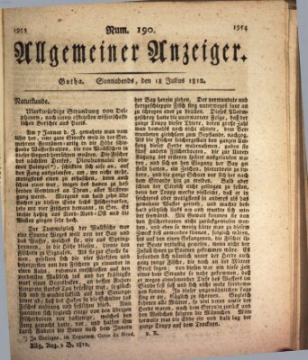 Allgemeiner Anzeiger der Deutschen Samstag 18. Juli 1812