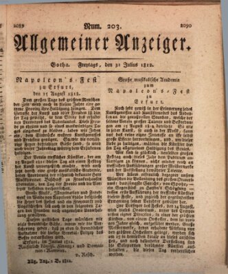 Allgemeiner Anzeiger der Deutschen Freitag 31. Juli 1812