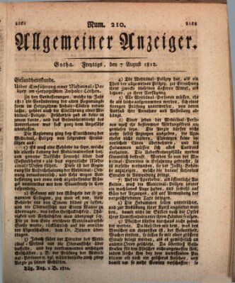 Allgemeiner Anzeiger der Deutschen Freitag 7. August 1812