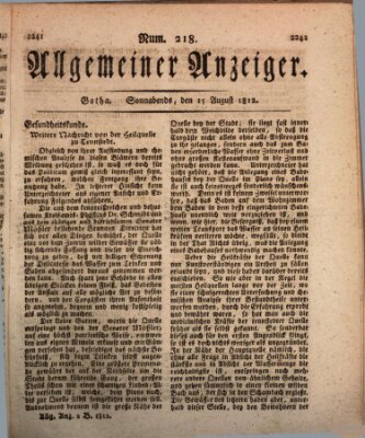 Allgemeiner Anzeiger der Deutschen Samstag 15. August 1812