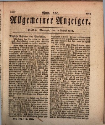 Allgemeiner Anzeiger der Deutschen Montag 17. August 1812