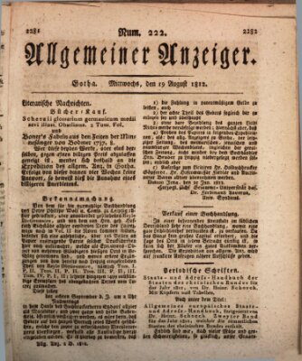 Allgemeiner Anzeiger der Deutschen Mittwoch 19. August 1812