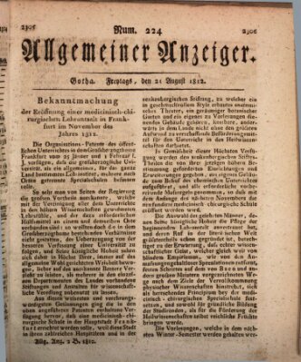 Allgemeiner Anzeiger der Deutschen Freitag 21. August 1812