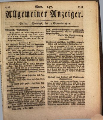 Allgemeiner Anzeiger der Deutschen Sonntag 13. September 1812