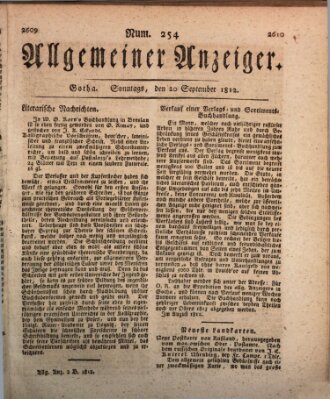 Allgemeiner Anzeiger der Deutschen Sonntag 20. September 1812