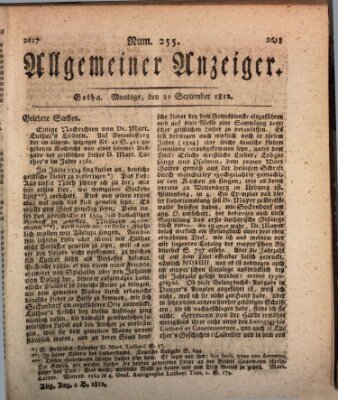 Allgemeiner Anzeiger der Deutschen Montag 21. September 1812