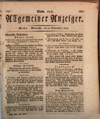 Allgemeiner Anzeiger der Deutschen Mittwoch 23. September 1812