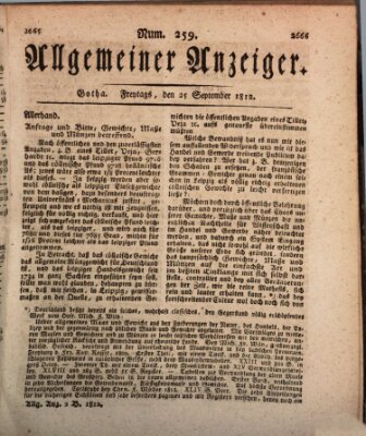 Allgemeiner Anzeiger der Deutschen Freitag 25. September 1812