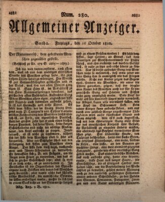 Allgemeiner Anzeiger der Deutschen Freitag 16. Oktober 1812