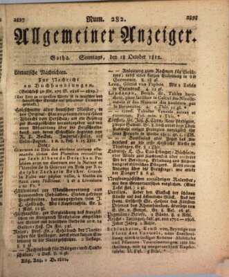 Allgemeiner Anzeiger der Deutschen Sonntag 18. Oktober 1812