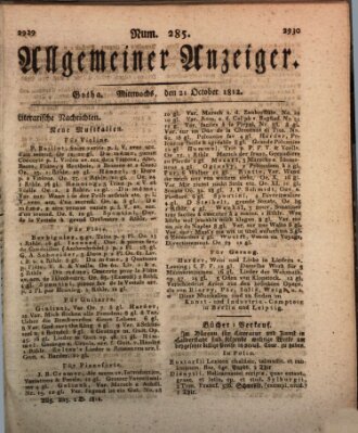 Allgemeiner Anzeiger der Deutschen Mittwoch 21. Oktober 1812