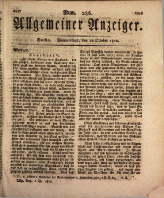 Allgemeiner Anzeiger der Deutschen Donnerstag 22. Oktober 1812