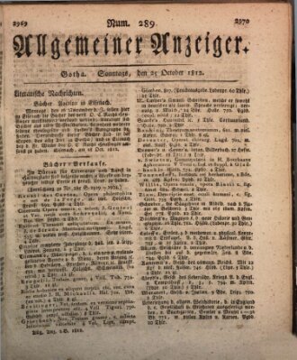 Allgemeiner Anzeiger der Deutschen Sonntag 25. Oktober 1812