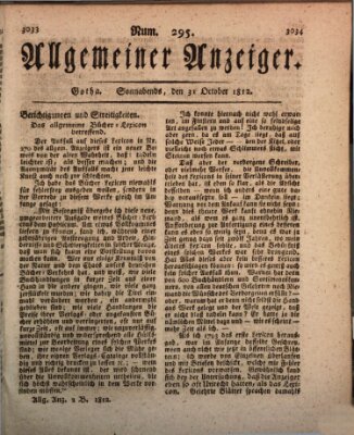 Allgemeiner Anzeiger der Deutschen Samstag 31. Oktober 1812