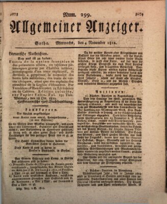 Allgemeiner Anzeiger der Deutschen Mittwoch 4. November 1812