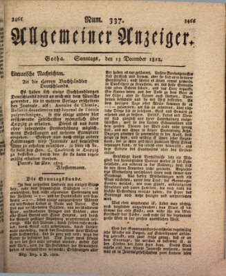 Allgemeiner Anzeiger der Deutschen Sonntag 13. Dezember 1812