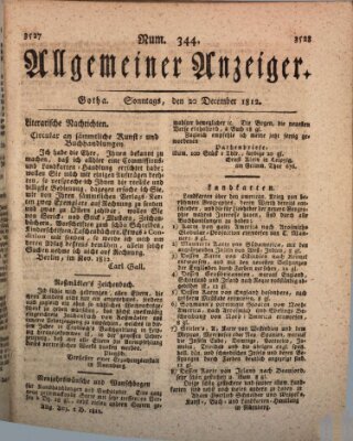 Allgemeiner Anzeiger der Deutschen Sonntag 20. Dezember 1812