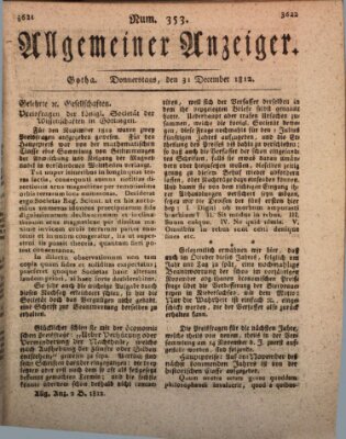 Allgemeiner Anzeiger der Deutschen Donnerstag 31. Dezember 1812