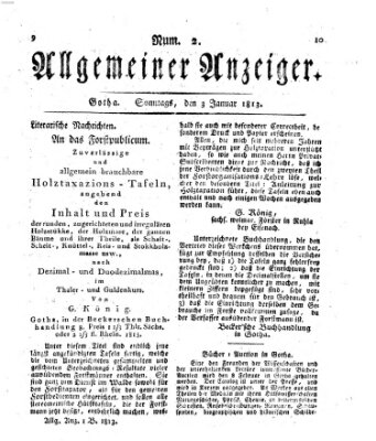 Allgemeiner Anzeiger der Deutschen Sonntag 3. Januar 1813