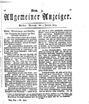 Allgemeiner Anzeiger der Deutschen Montag 4. Januar 1813