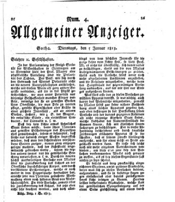 Allgemeiner Anzeiger der Deutschen Dienstag 5. Januar 1813